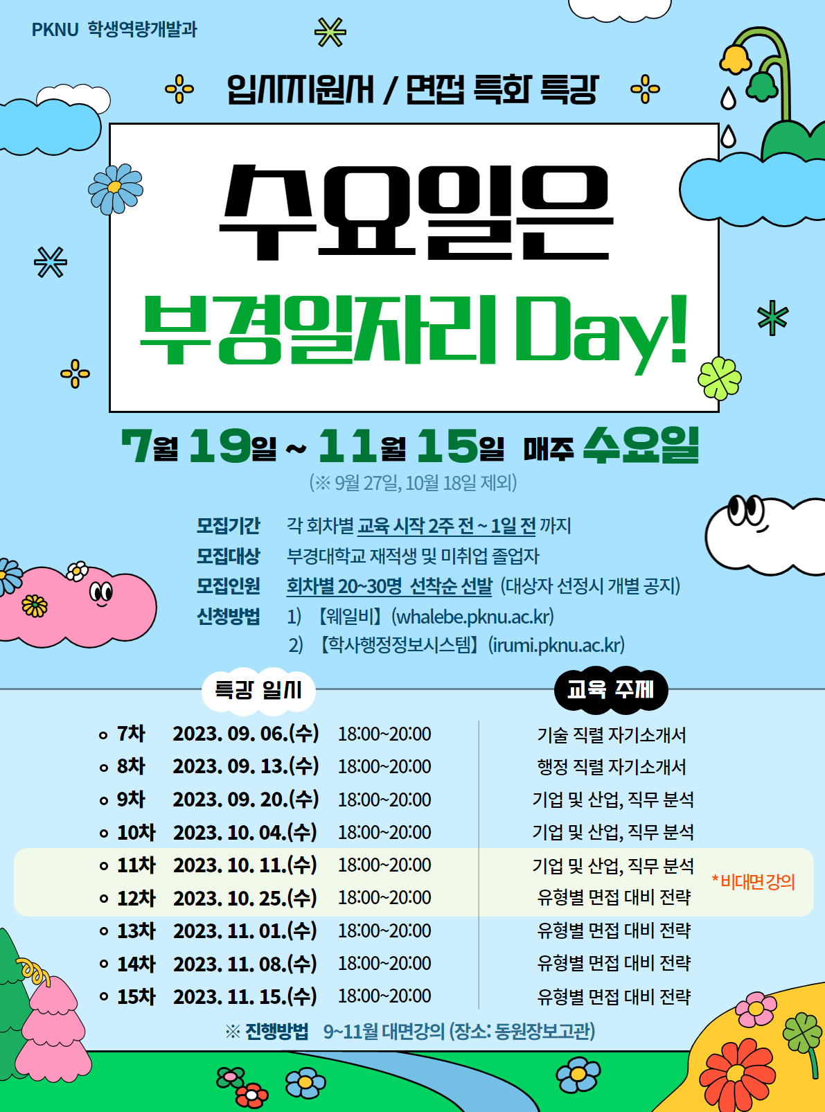 수요일은 부경일자리 Day! 포스터(9~11월)